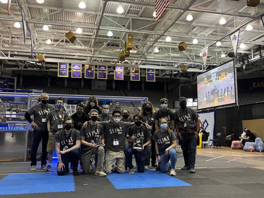 FVHS Robotics team received the Rookie All-Star award at the  NC district Robotics competition held on April 9-10 at Campbell University. This award is given to the rookie team that exemplifies a young but strong robotics team competing in its first competition.