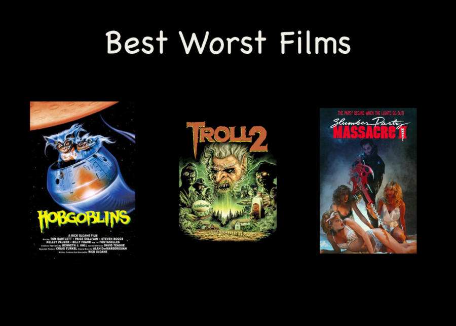 The top three best worst films and their movie posters, graphic by Maya Kopczak