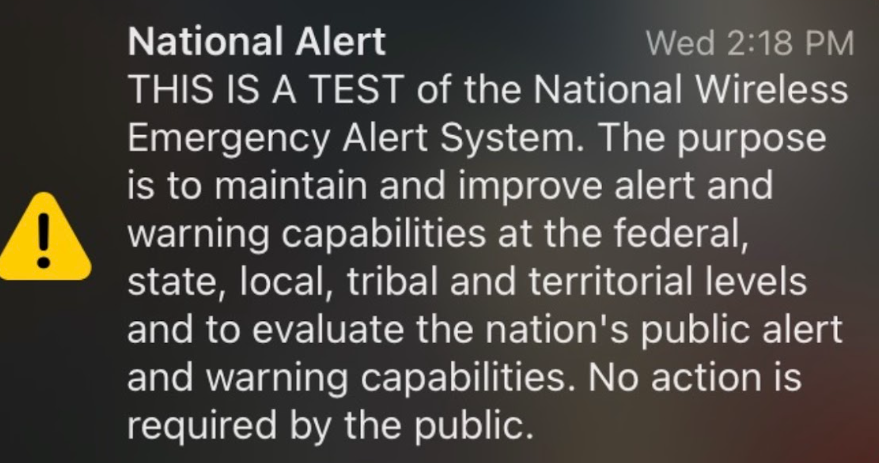 People worldwide, including students and teachers, were alerted on their phones as phone companies were testing the alerts to make sure they worked.