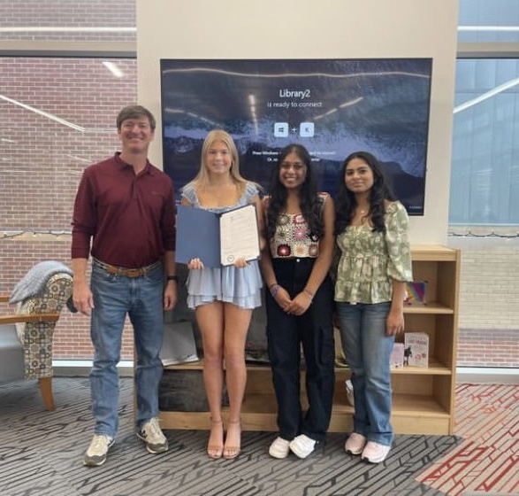 DECAs most recently included meeting the Mayor, now theyre preparing for their competition next week. Blake Massengill, Jessica Doble, Reve Dontha, and Tara Patel. 