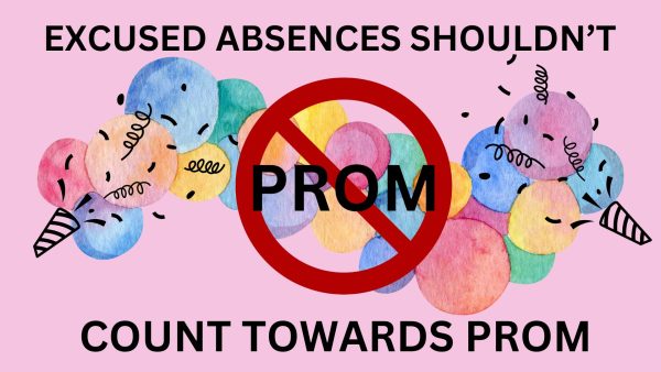 Excused absences are counted towards your eligibility to go to prom, however students disagree for plenty of reasons. Created on Canva.