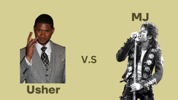 Who’s better, Micheal Jackson or Usher? Created on Canva.