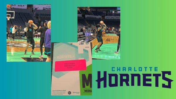Senior Riley Congdon was given a media pass to cover a Charlotte Hornets game.