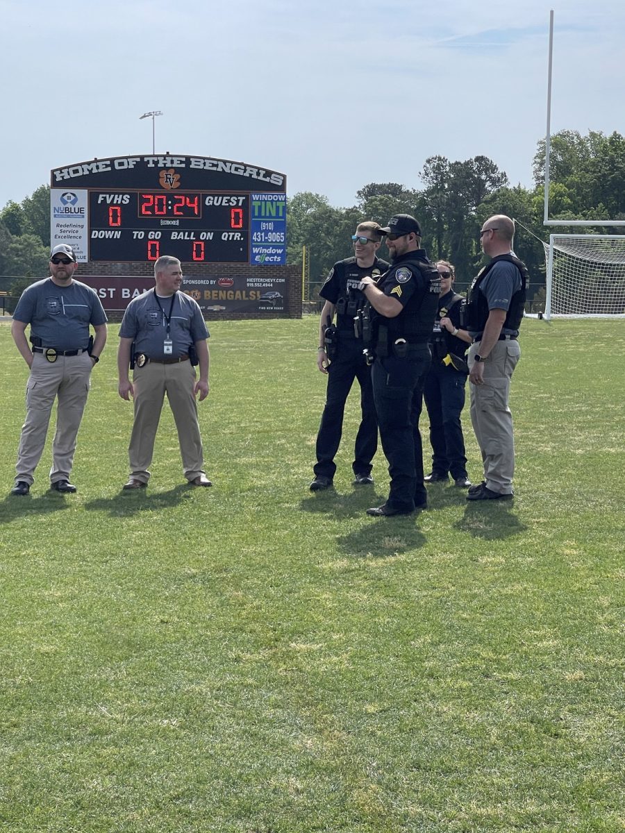 Fuquay-Varina police officers came out to Fuquay Varina High School, supporting the 2024 Special Olympics.