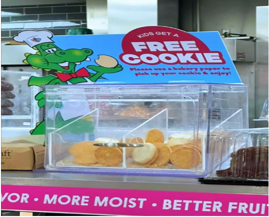 Harris Teeter brings back their free cookies, offering a sweet treat for young shoppers.