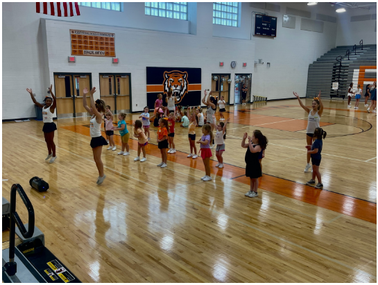 The FVHS varsity cheer team held their annual cheer clinic on Saturday, September 14 from 9 a.m. to 12 p.m. themed as the Eras Tour.