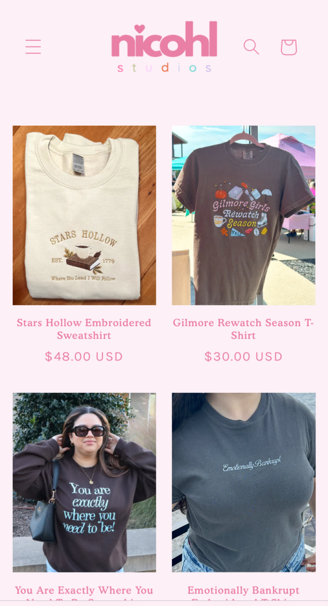 Nichol’s Studio has a wide variety of apparel. 

