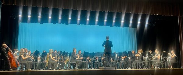 Matt Edwards and his students performing the final band concert for the year.