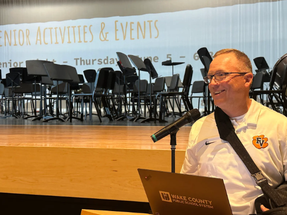 Principal Mike James spoke to the senior class on April 30 to cover the details of graduation.