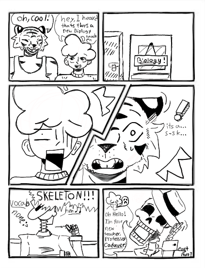 Benny and Thomas meet Professor Cadaver.