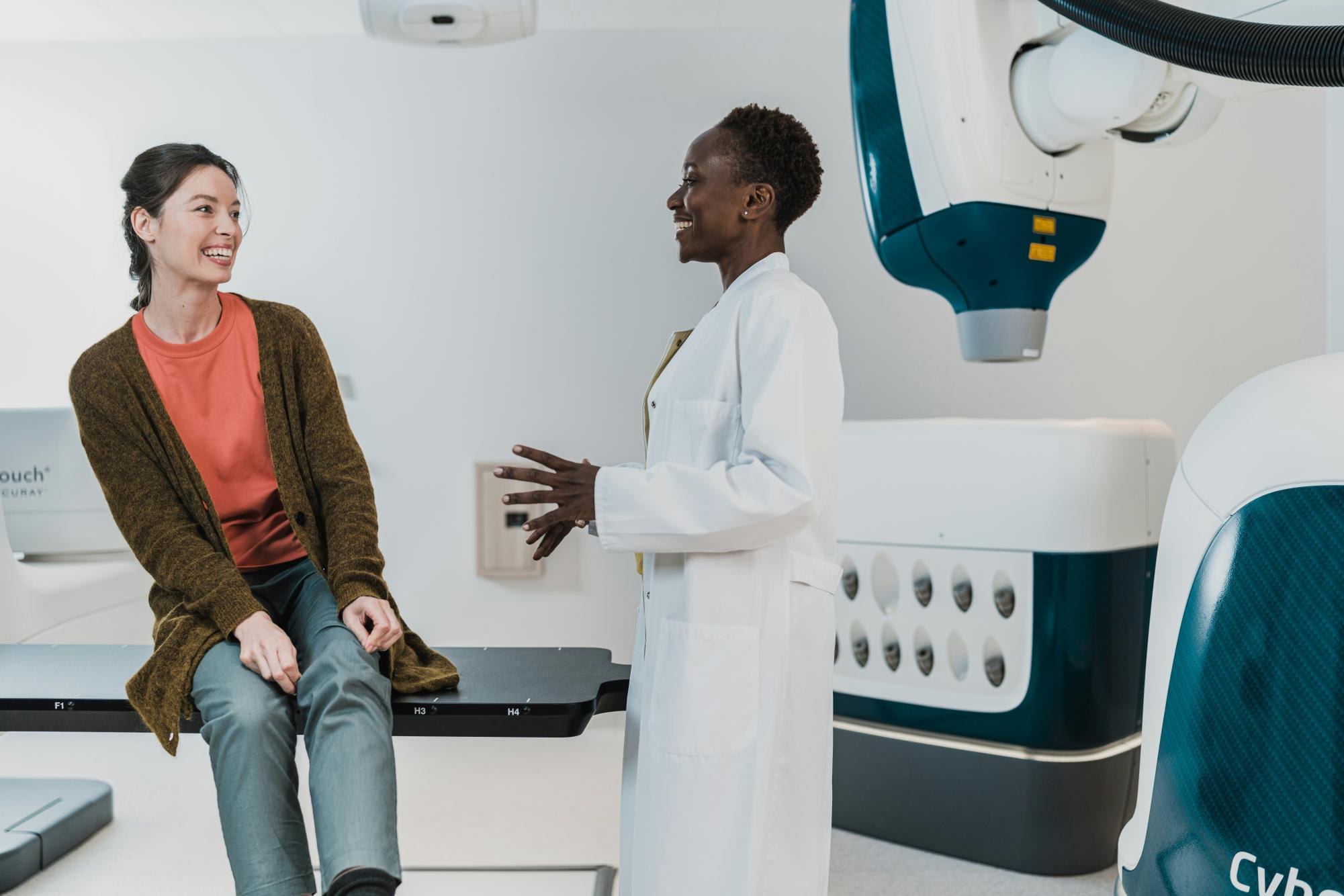 A woman speaking to her doctor.