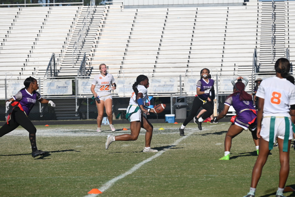 FVHS flag football wins 2-0 against the South Garner Titans. Photo by Kendall Grimsley.