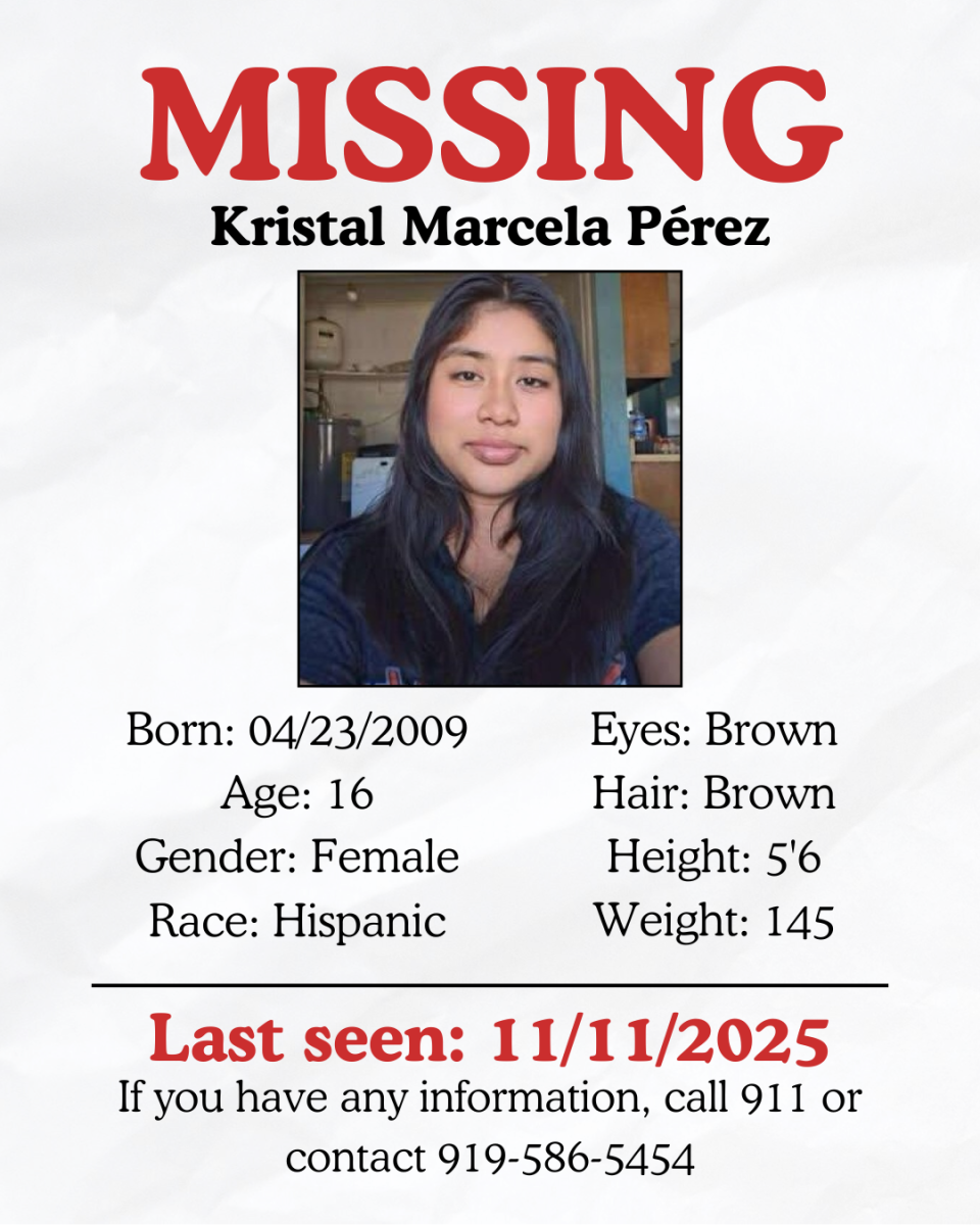 Information regarding Kristal Marcela Pérez, local Fuquay-Varina student's disappearance.