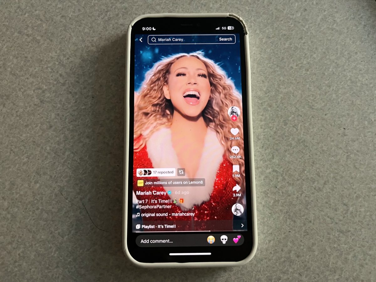 TikTok plays Mariah Carey’s new Christmas video.
