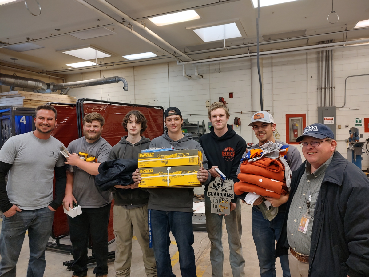 FVHS welders hold their awards from their hard work. Photo courtesy of Micheal Bowden