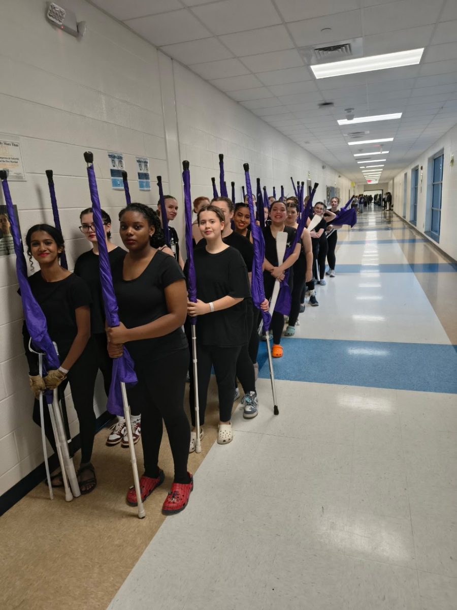 FVHS Winterguard team preparing for first competition of 2026 season. 