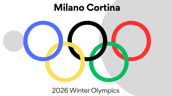 Picture of the 5 rings that represent the Olympics.