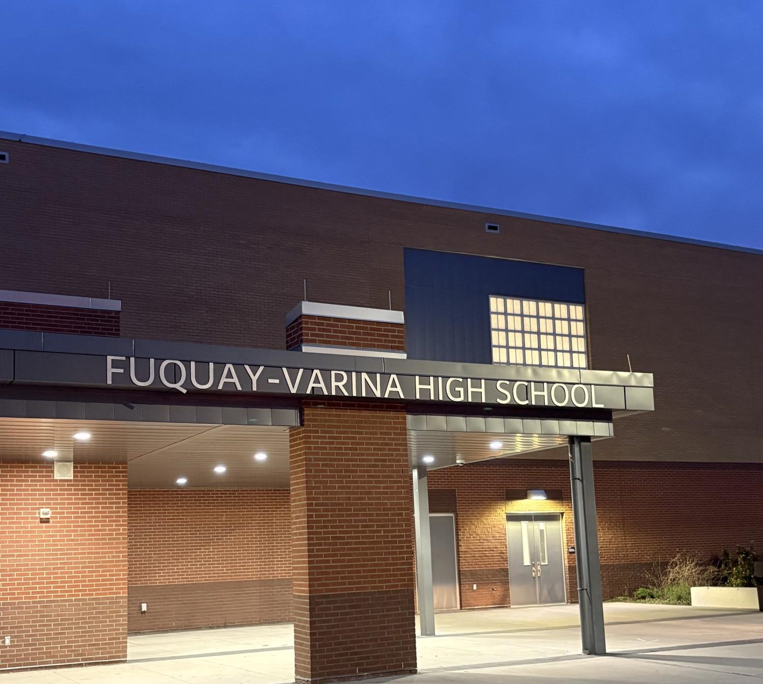 Fuquay Varina High School is dim upon arrival.