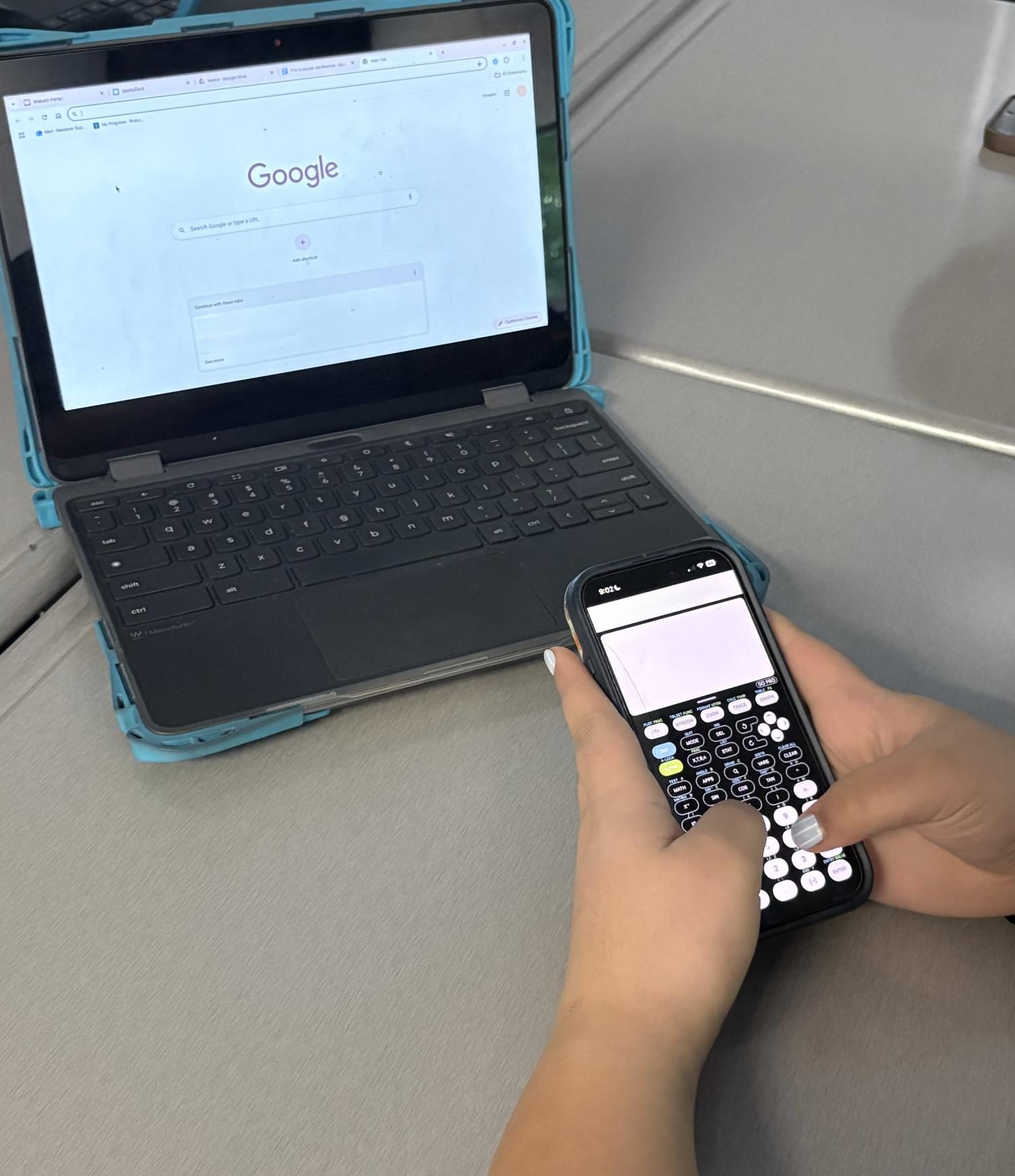 Students use phones in classrooms as an educational tool.