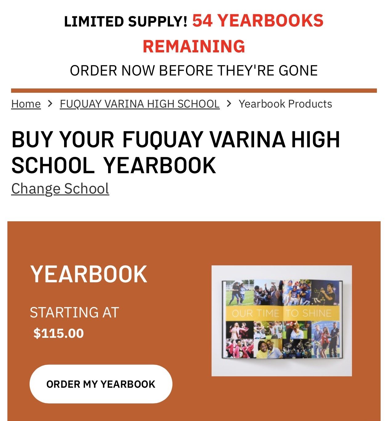 This year’s FVHS yearbook is selling quickly with limited copies remaining. Photo courtesy of Jostens.