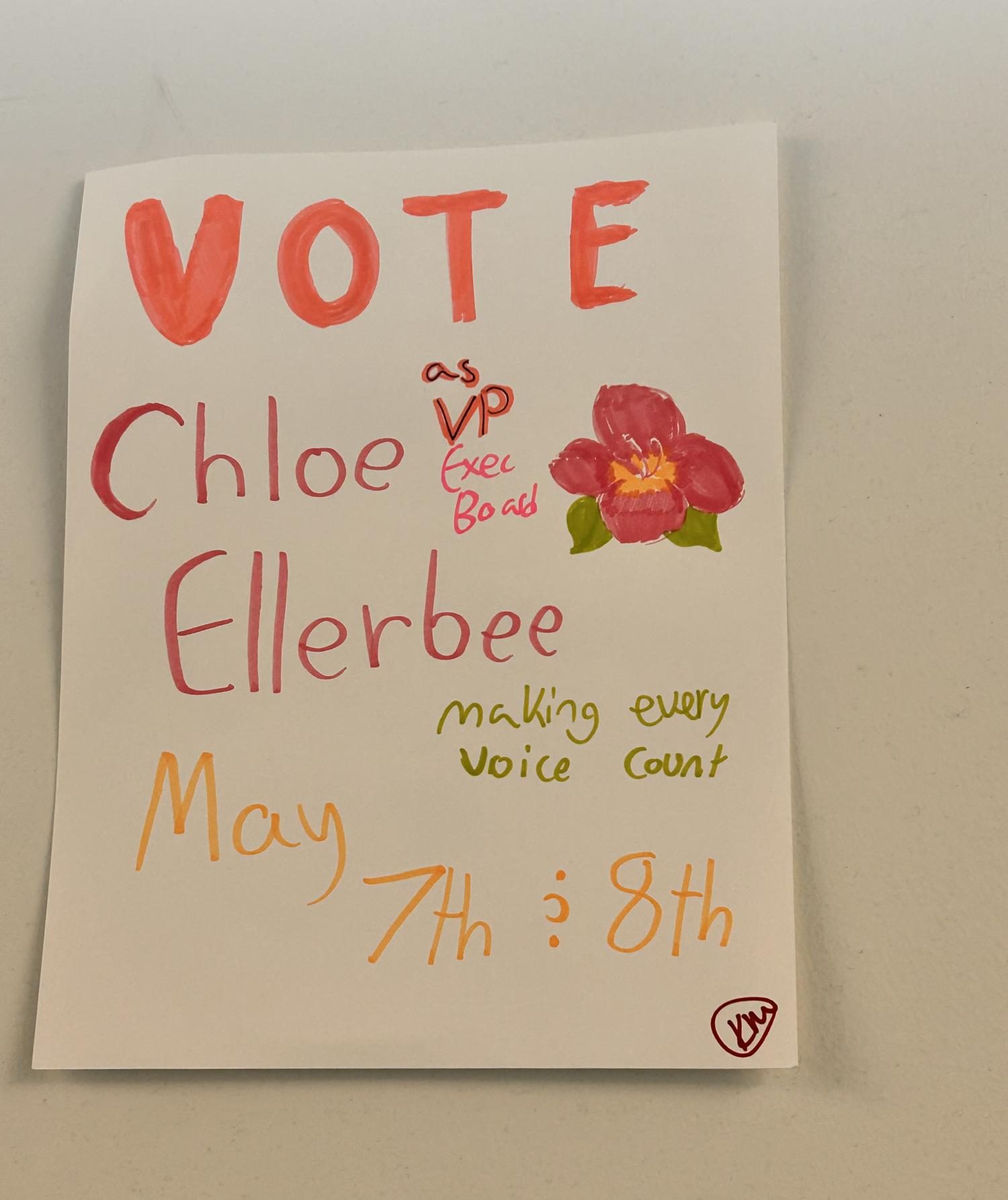 Many posters around the school informed students that there was a vote for the Student Council.